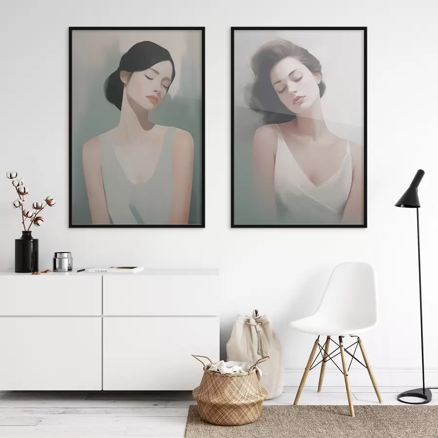 Papier peint Une fille aux yeux fermés d01188