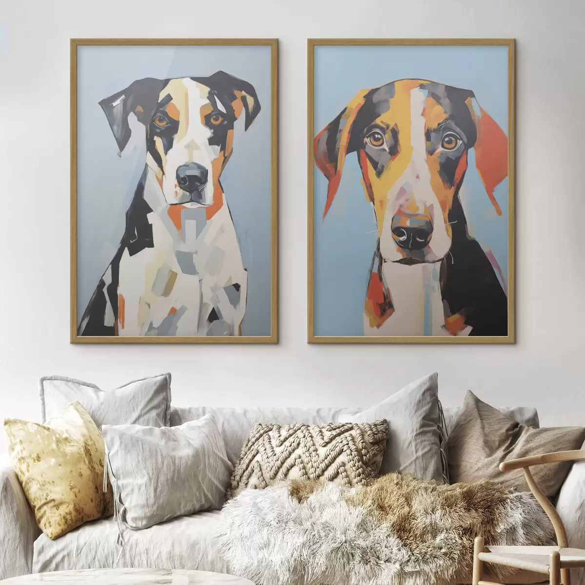Poster Portrait abstrait d'un chien d01189