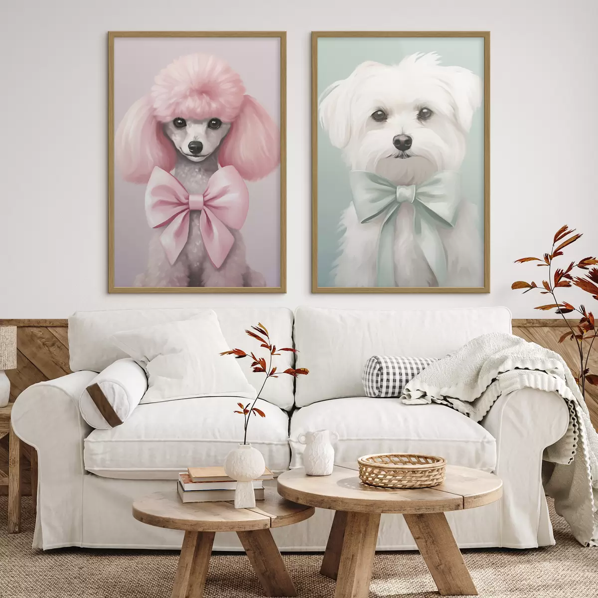 Poster Chien avec un nœud d01193