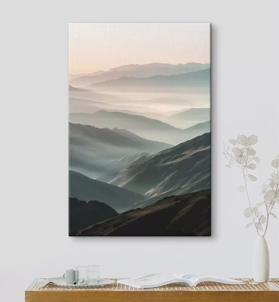 Tableau Sommets montagneux dans le brouillard s47627