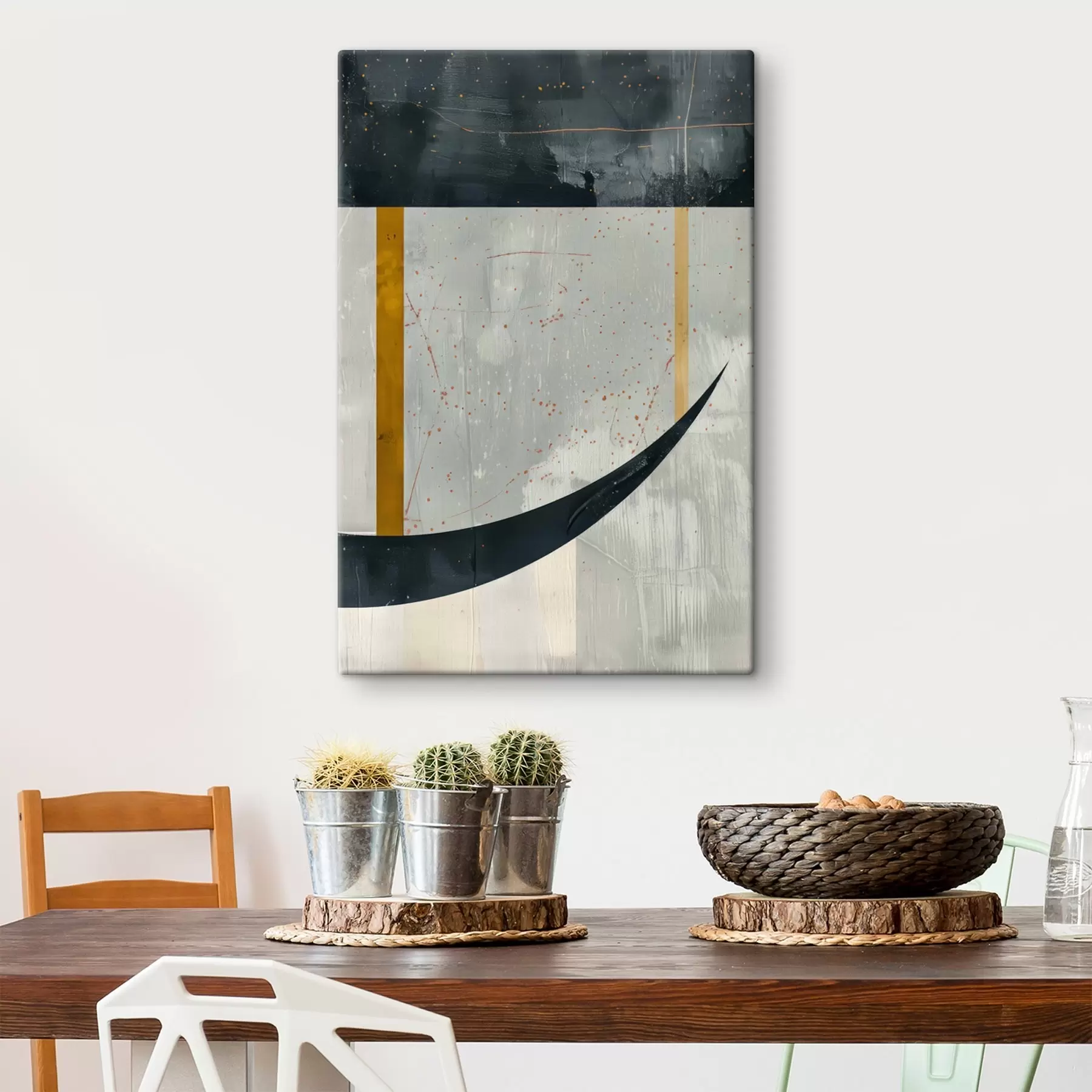 Tableau Géométrie, formes sur fond concret s47635