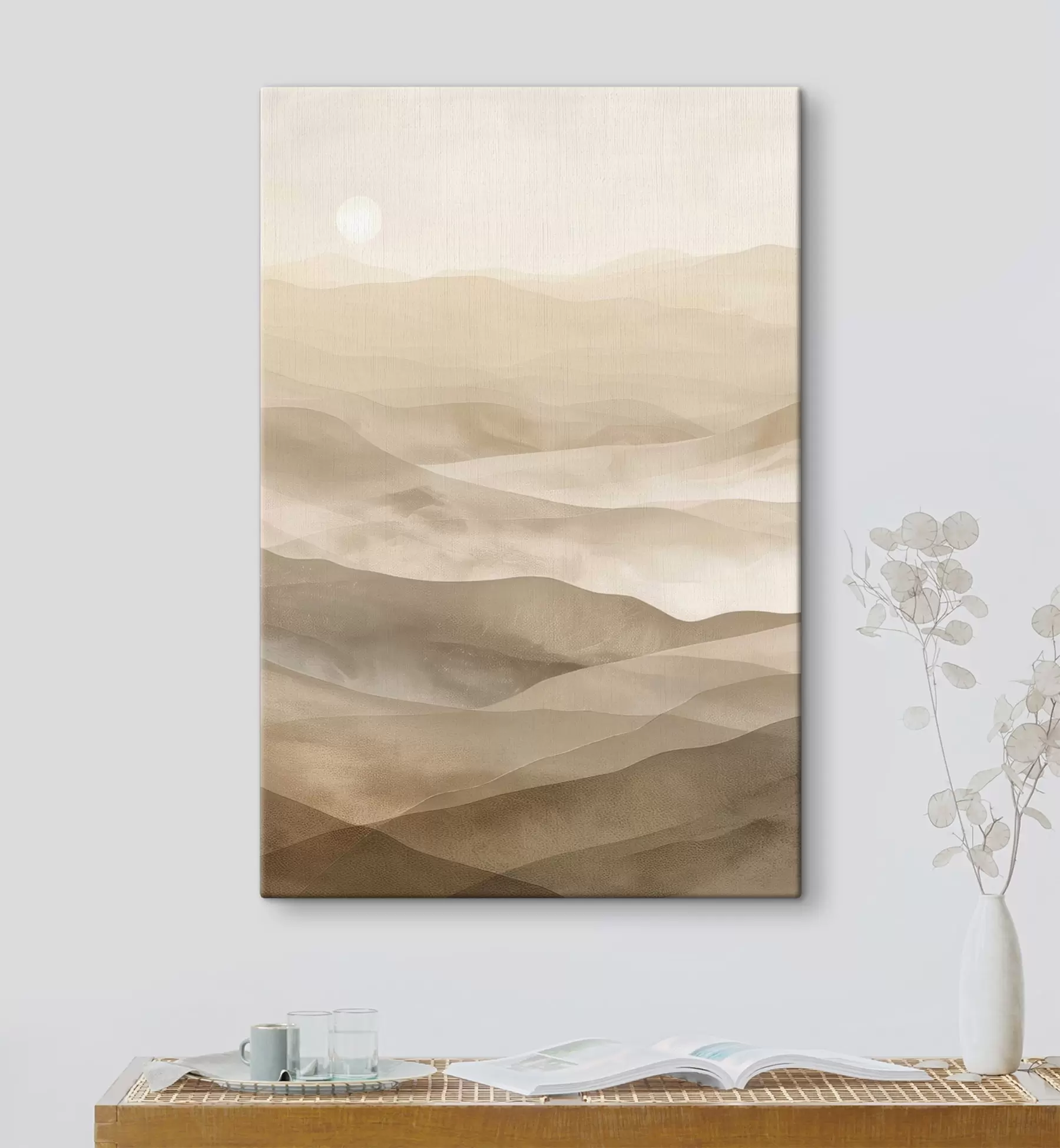 Tableau Montagnes aux tons clairs, imitation aquarelle s47638