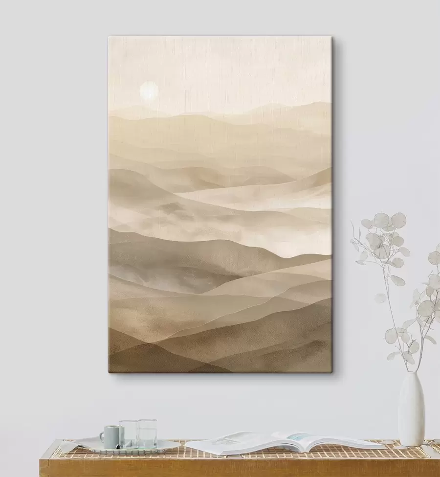 Tableau Montagnes aux tons clairs, imitation aquarelle s47638