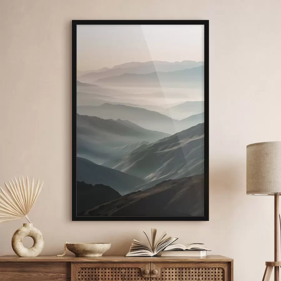Papier peint Sommets montagneux dans le brouillard f47627