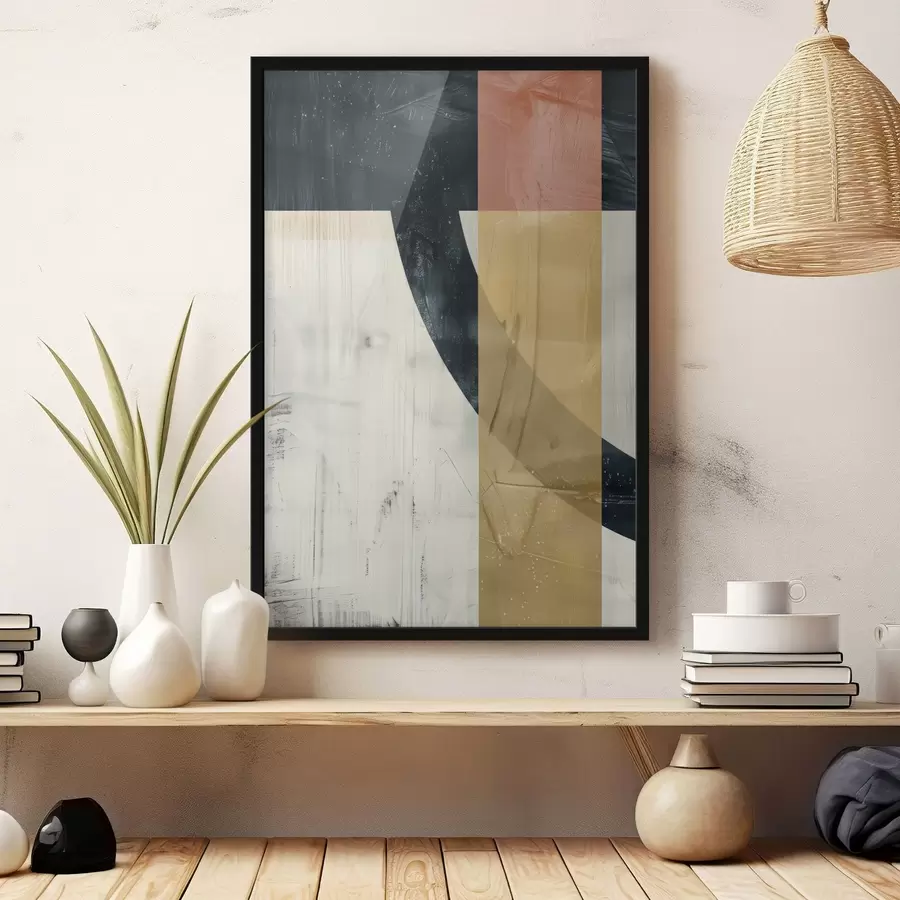 Papier peint Formes géométriques sur fond béton f47634