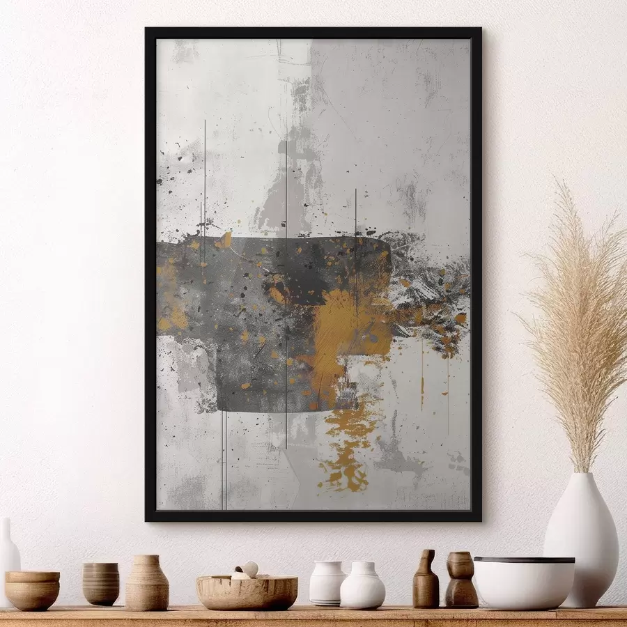 Papier peint Abstrait, éclaboussures, imitation de peinture sur fond béton f47637