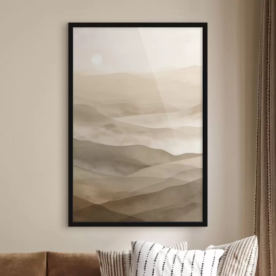 Papier peint Montagnes aux tons clairs, imitation aquarelle f47638