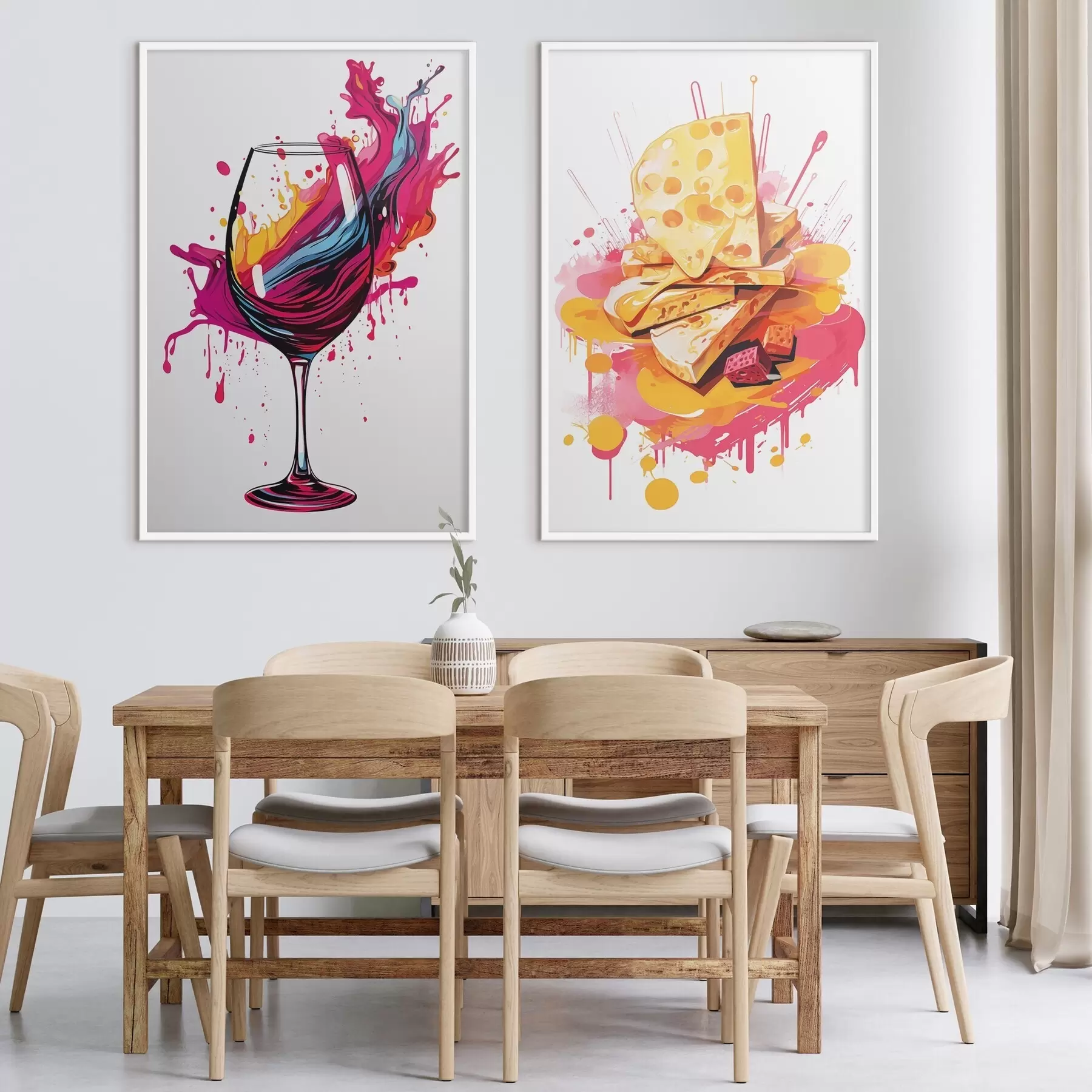 Papier peint Vin et fromage d00551