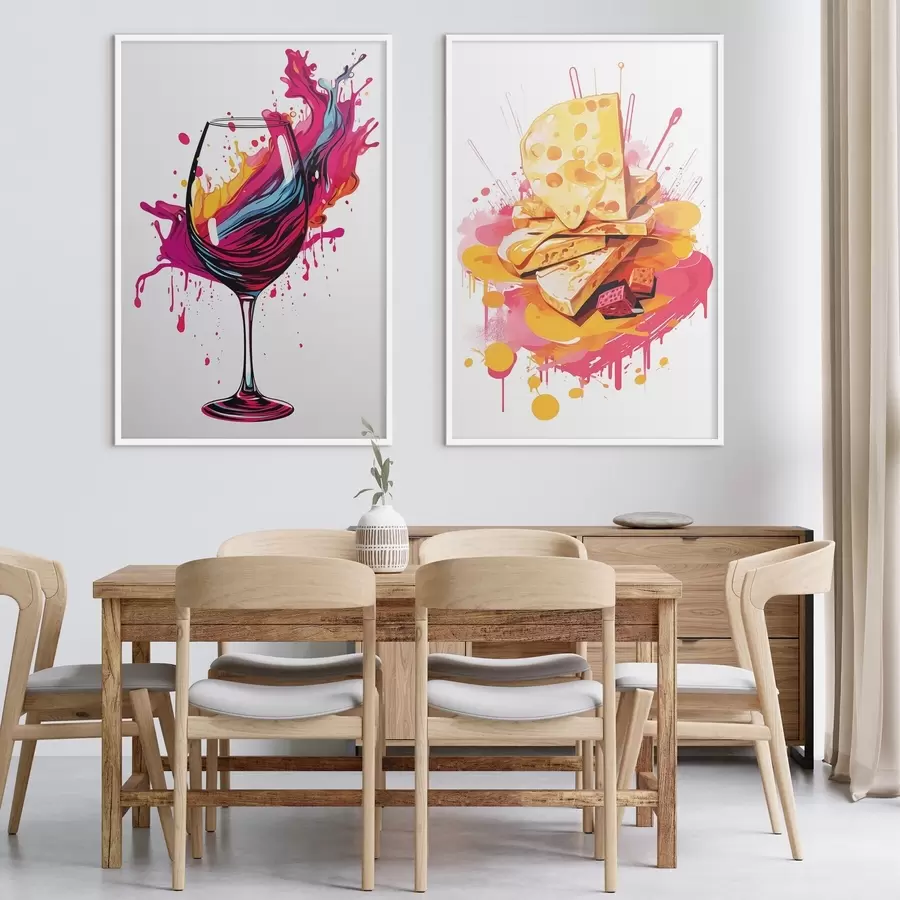 Papier peint Vin et fromage d00551