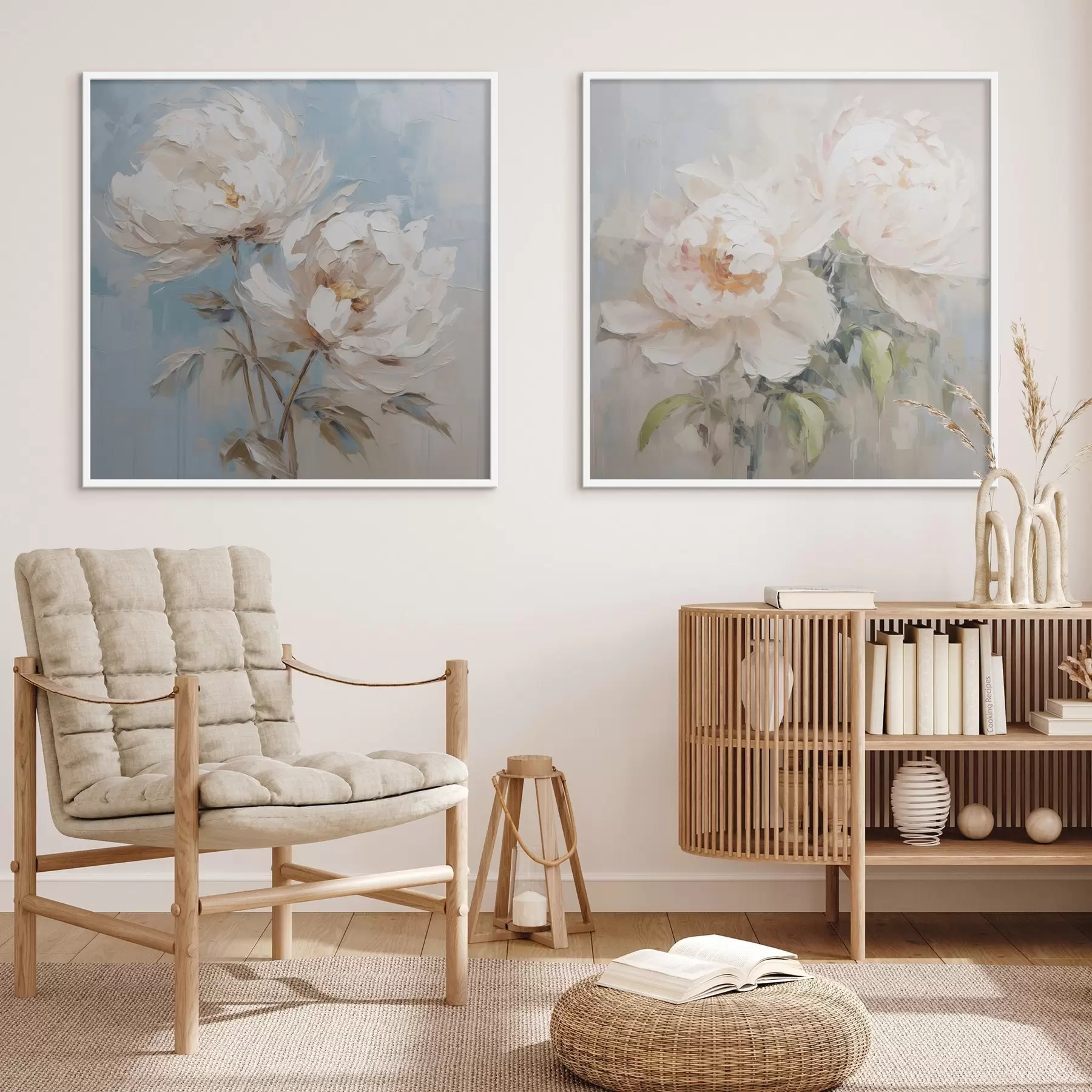 Papier peint Peinture imitation pivoines d00665