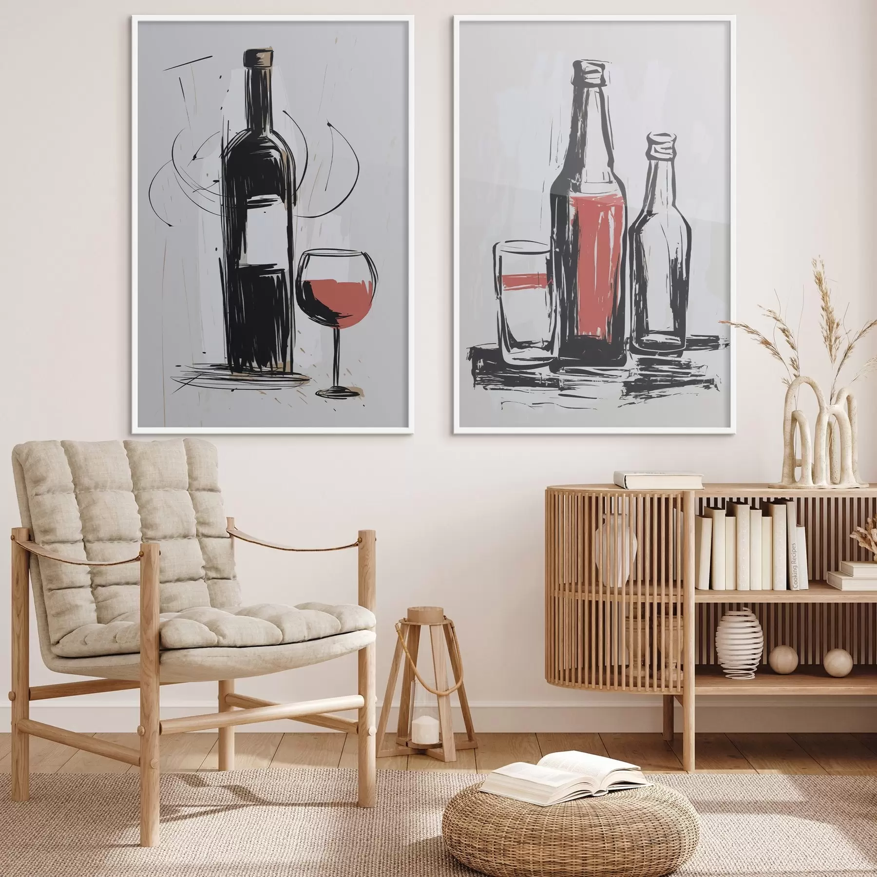 Papier peint Bouteilles et verre d01223