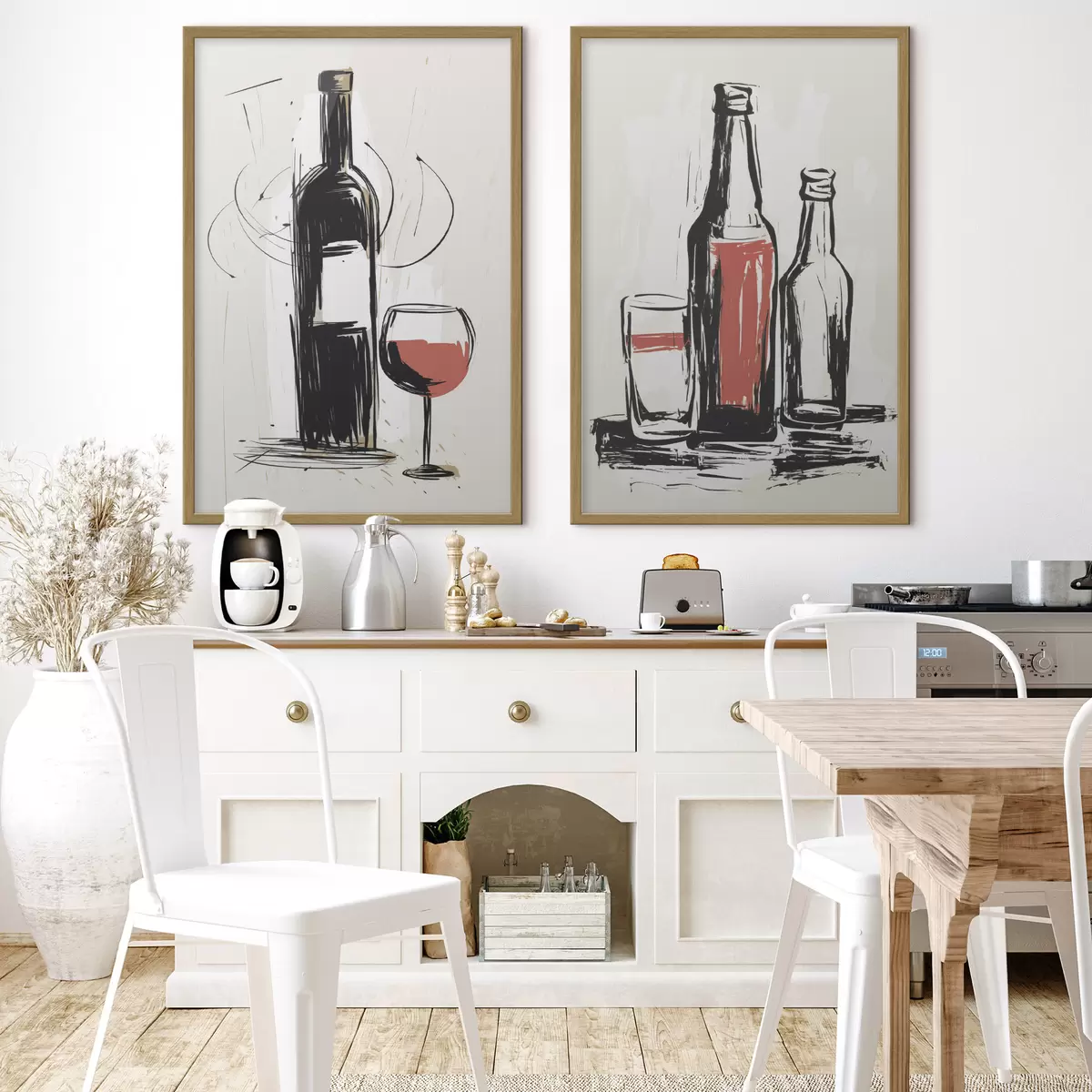 Poster Bouteilles et verre d01223