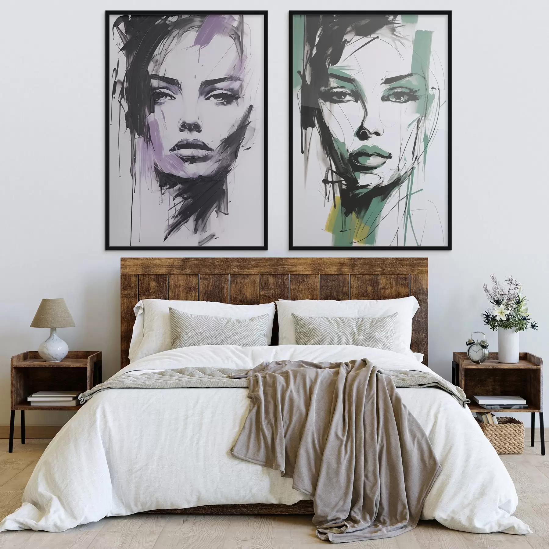 Papier peint Portrait féminin abstrait d01226