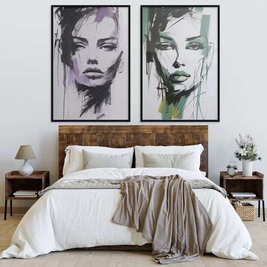 Papier peint Portrait féminin abstrait d01226