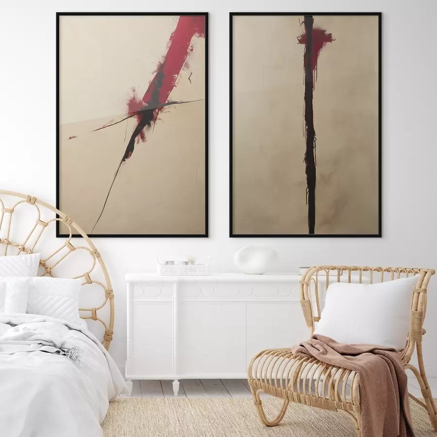 Papier peint Abstraction rouge d01215