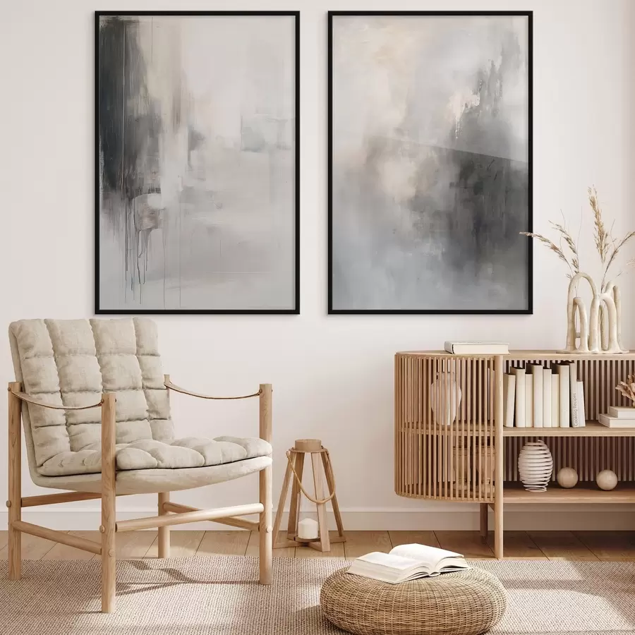 Papier peint Composition abstraite dans des tons neutres d01216