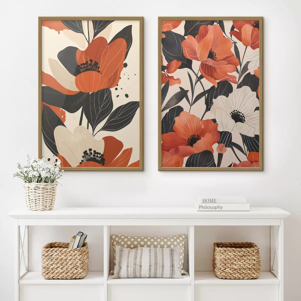 Poster Composition florale aux tons chauds d01228