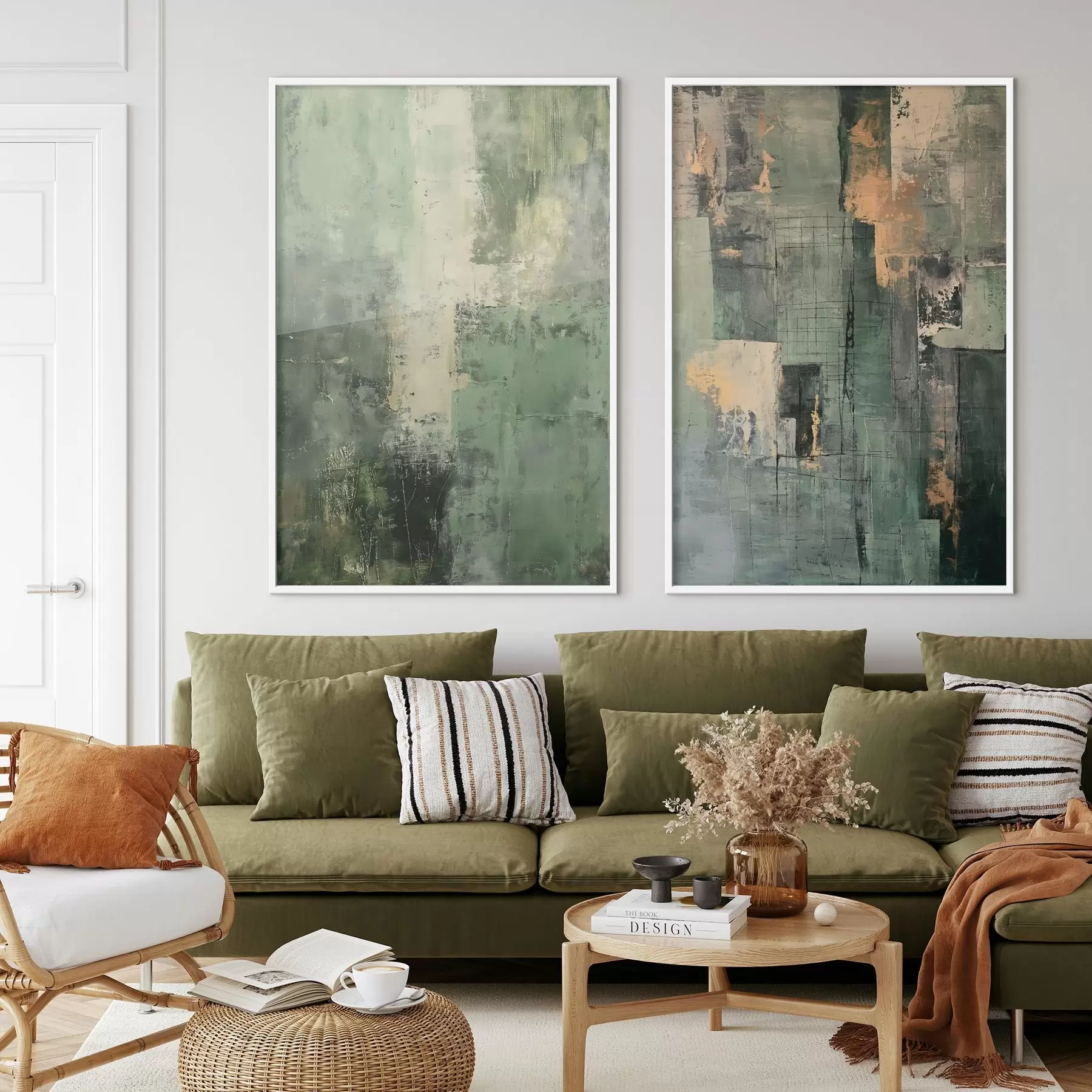 Papier peint Abstraction verte d01230