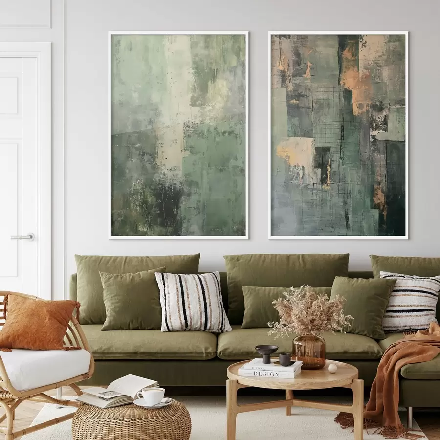 Papier peint Abstraction verte d01230