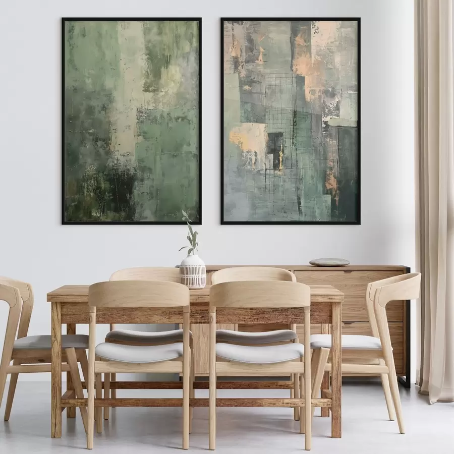 Papier peint Abstraction verte d01230