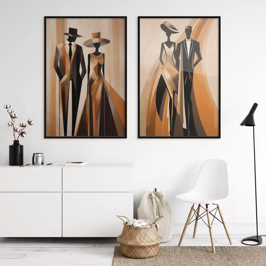 Papier peint Couple abstrait d01200