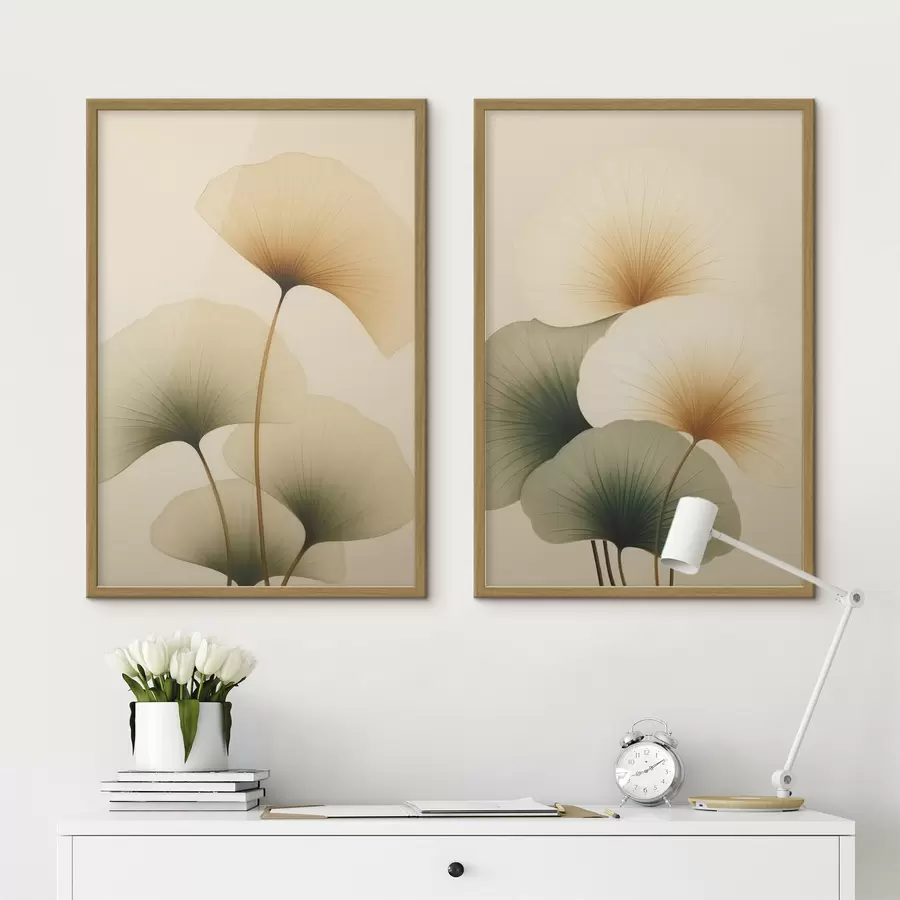 Papier peint Feuilles de ginkgo d01213