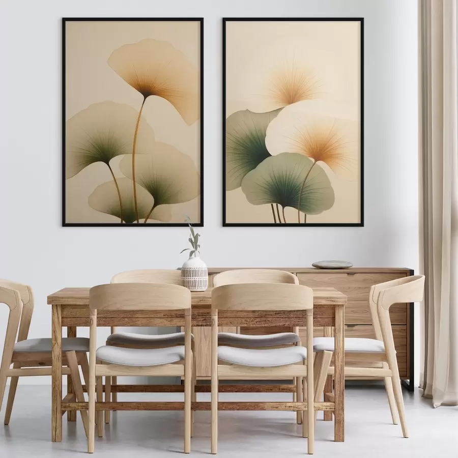 Papier peint Feuilles de ginkgo d01213