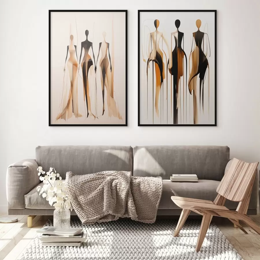 Papier peint Silhouettes abstraites d01214