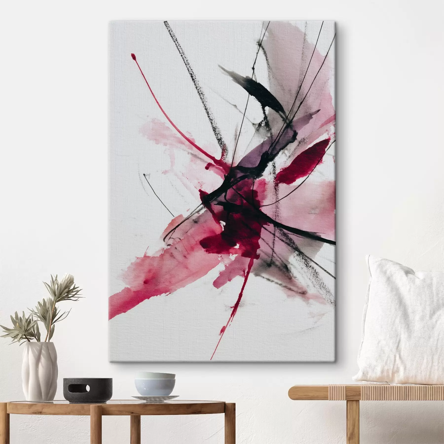 Tableau Composition moderne de lignes et de taches dans un style aquarelle s46951