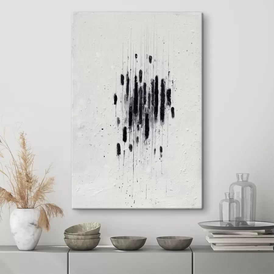 Tableau Art minimaliste avec des coups de pinceau expressifs et des contours flous dans un style pictural moderne. s46957