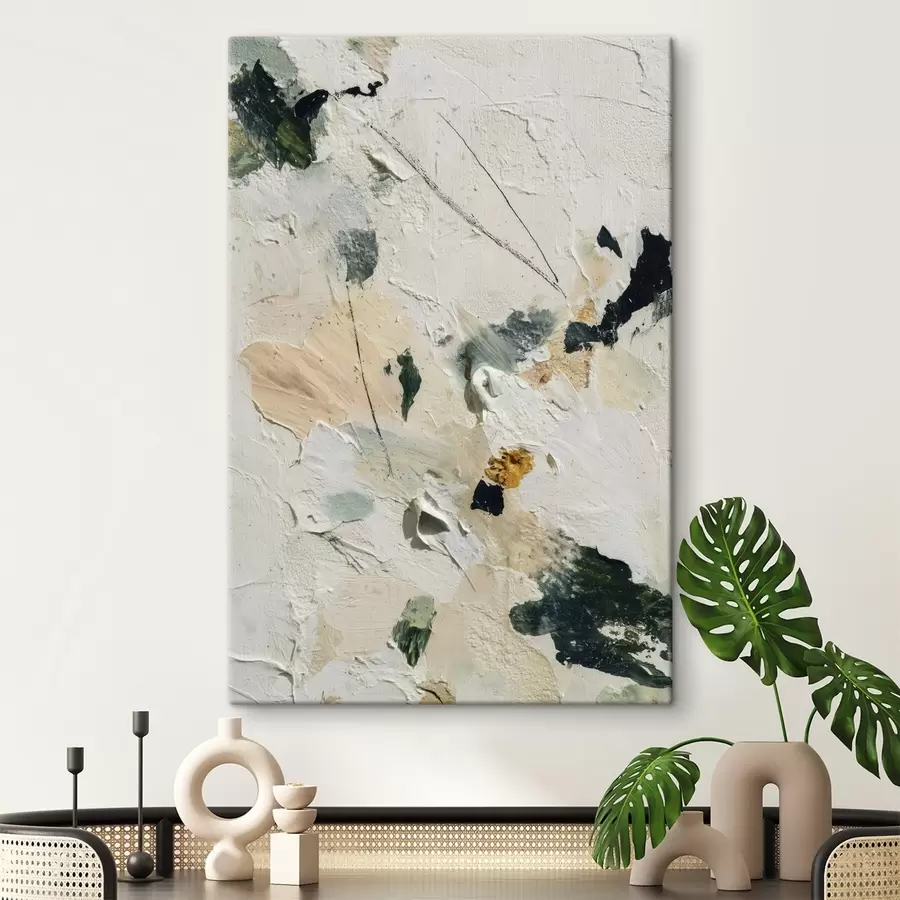 Tableau Scène expressive avec une texture multicouche et une palette pastel dans un style peinture à l'huile s46961