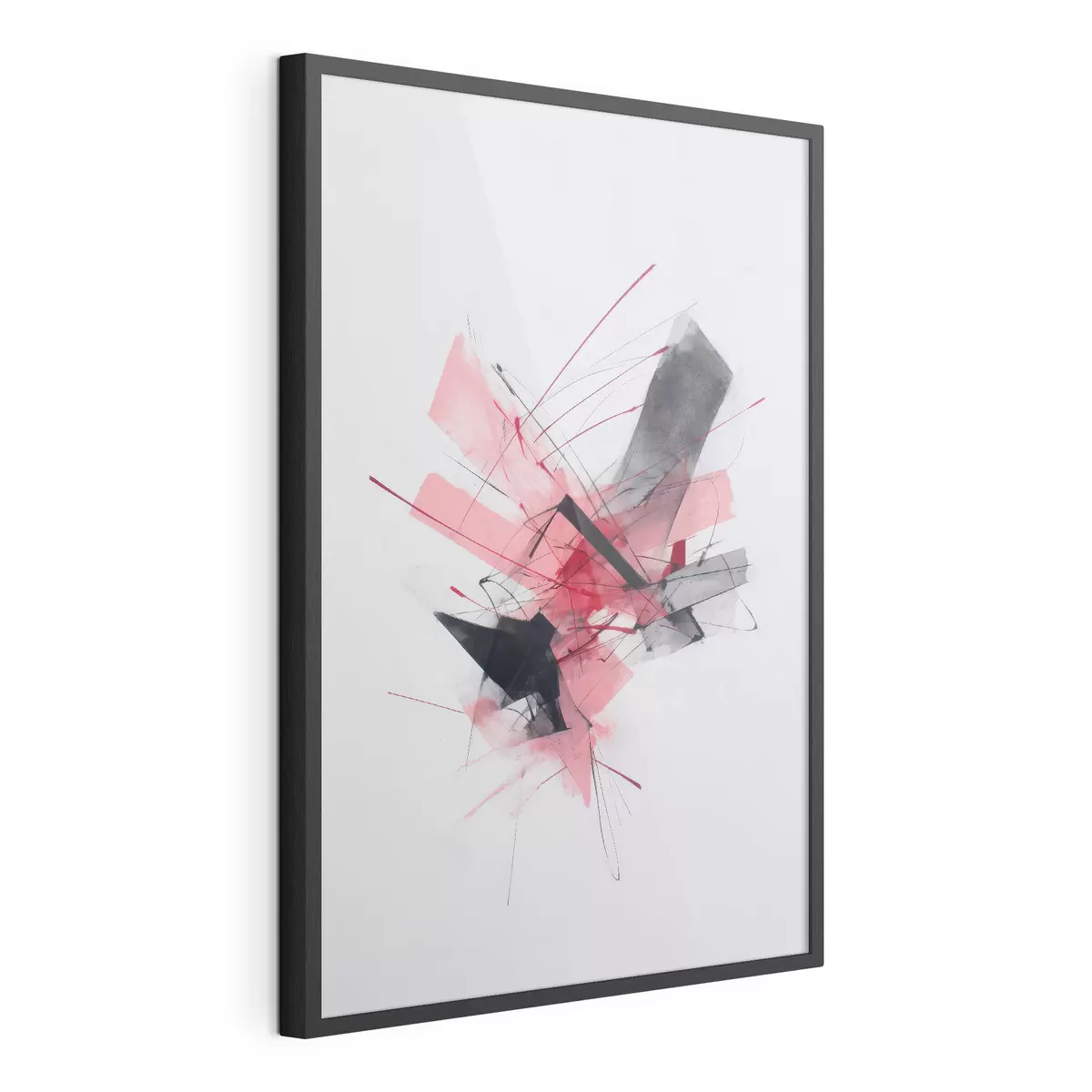 Poster Résumé avec éléments géométriques roses et noirs f46950