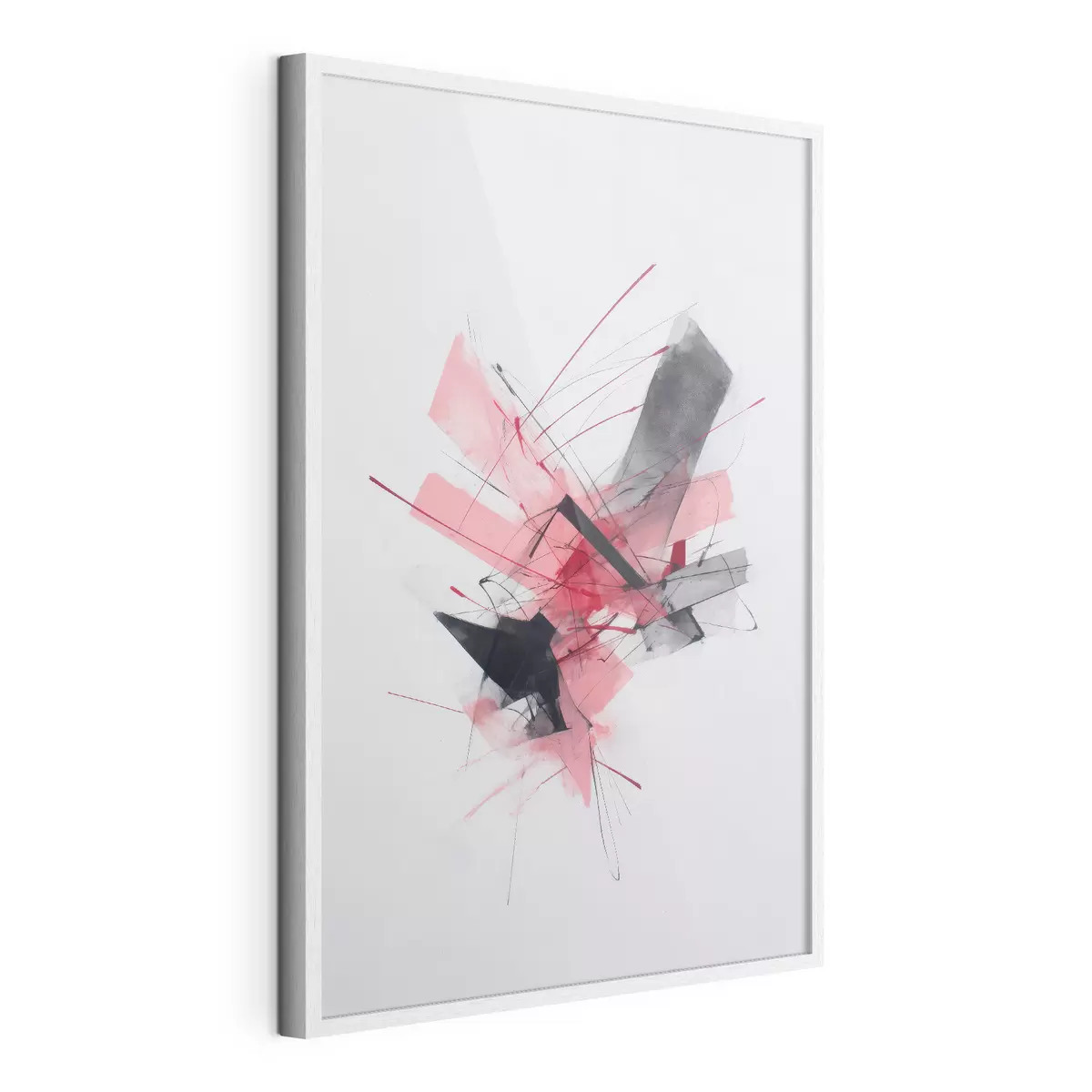 Poster Résumé avec éléments géométriques roses et noirs f46950