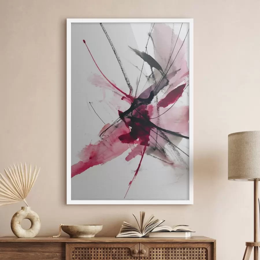 Papier peint Composition moderne de lignes et de taches dans un style aquarelle f46951