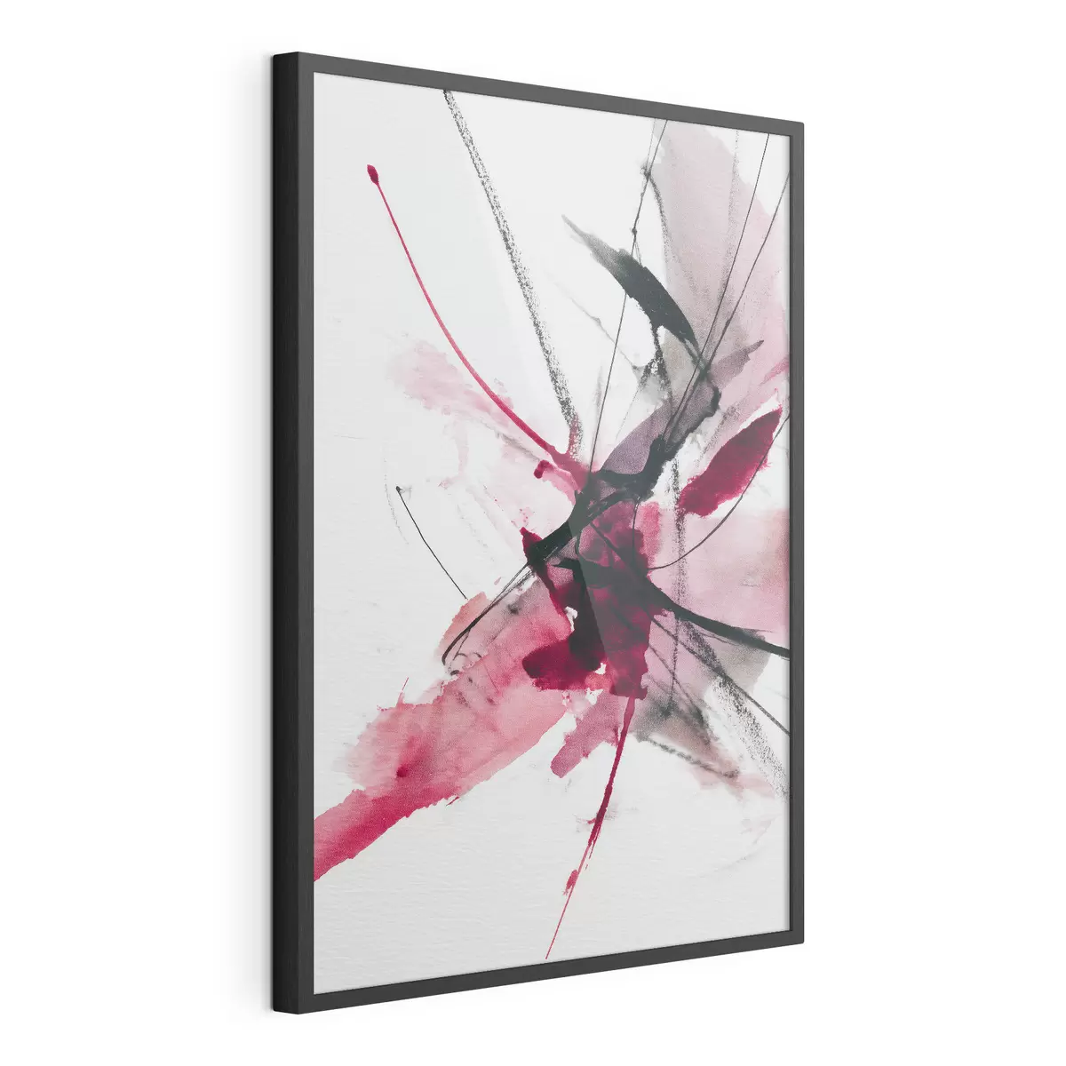 Poster Composition moderne de lignes et de taches dans un style aquarelle f46951