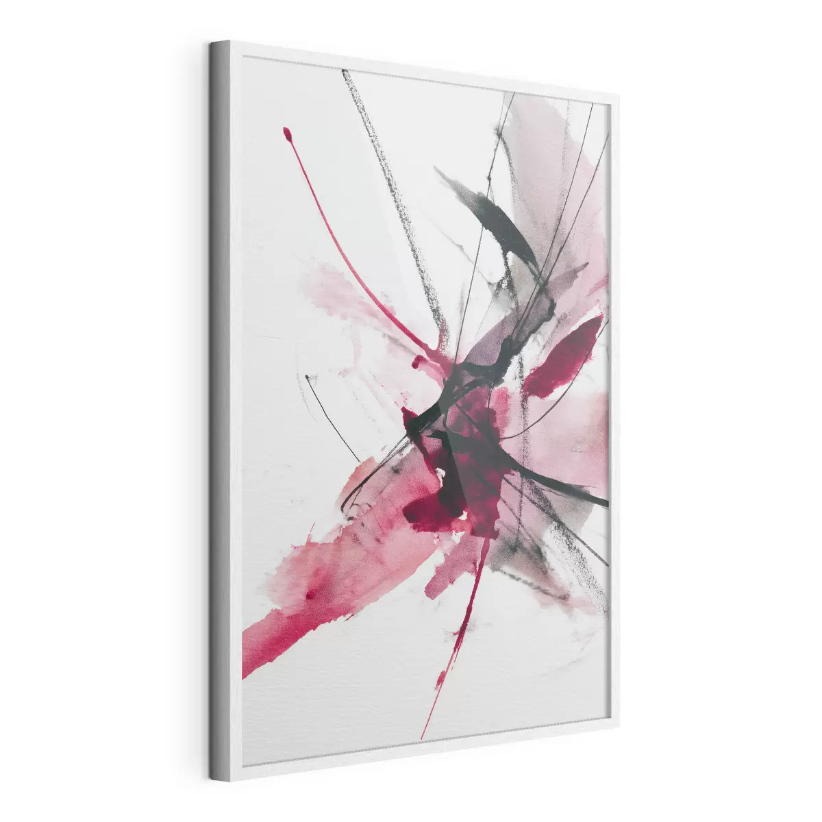 Poster Composition moderne de lignes et de taches dans un style aquarelle f46951