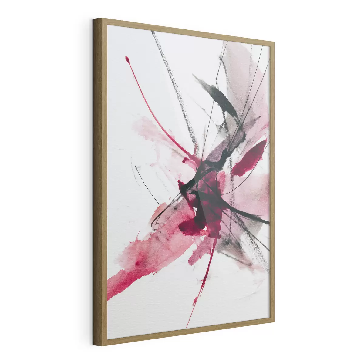 Poster Composition moderne de lignes et de taches dans un style aquarelle f46951