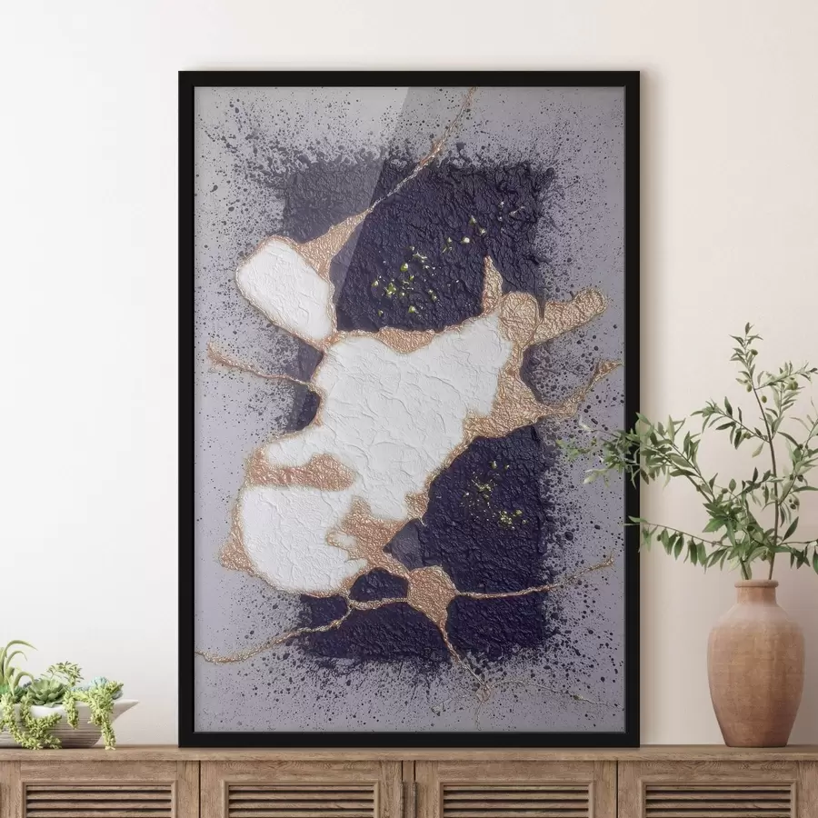 Papier peint Résumé dans les tons violet et beige avec un effet de texture volumétrique f46952