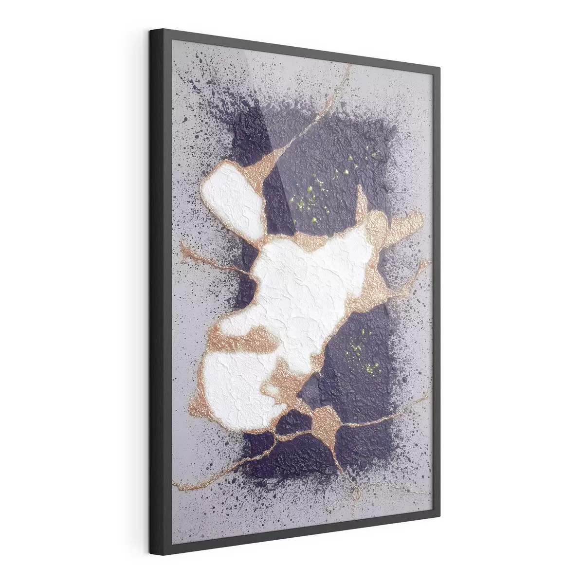 Poster Résumé dans les tons violet et beige avec un effet de texture volumétrique f46952