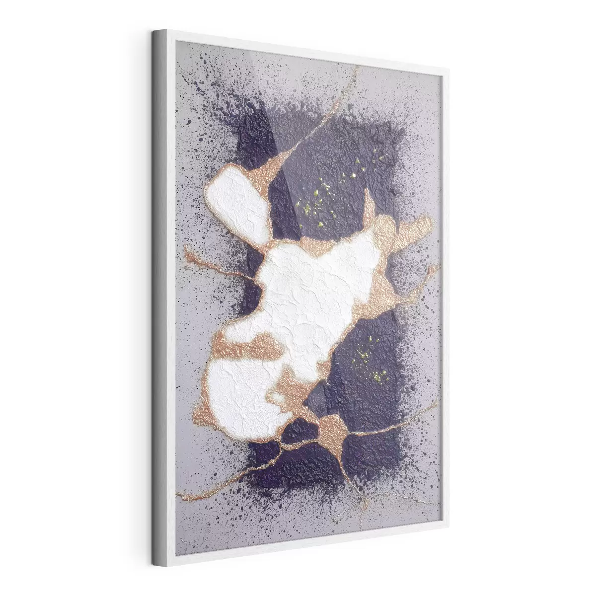 Poster Résumé dans les tons violet et beige avec un effet de texture volumétrique f46952