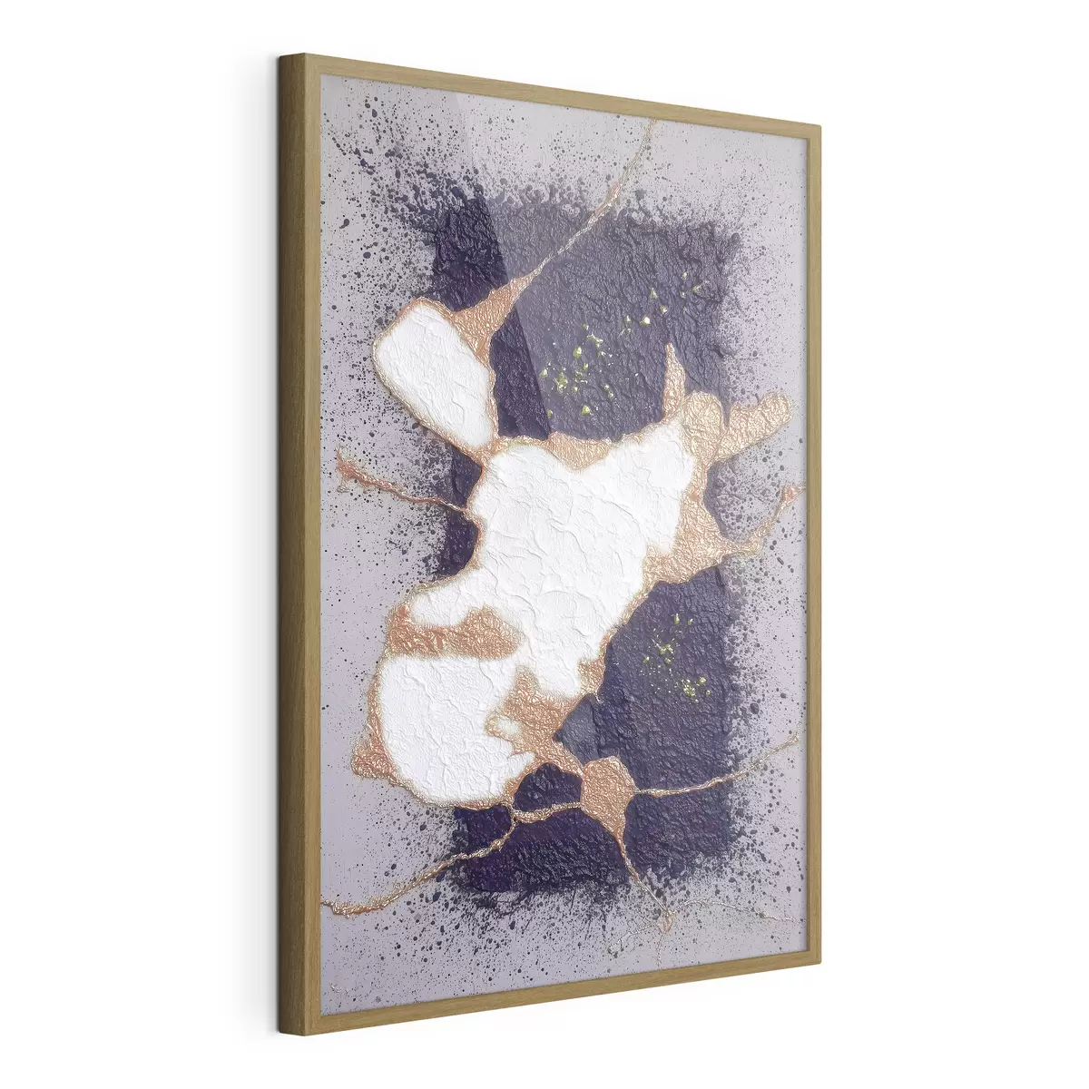 Poster Résumé dans les tons violet et beige avec un effet de texture volumétrique f46952