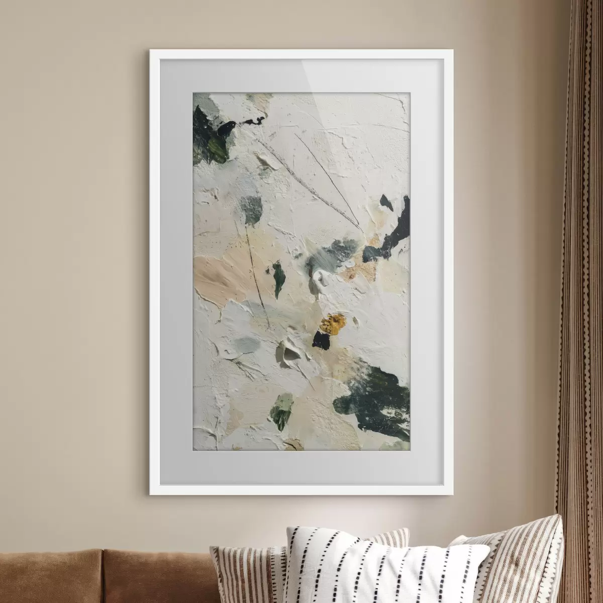 Poster Scène expressive avec une texture multicouche et une palette pastel dans un style peinture à l'huile f46961