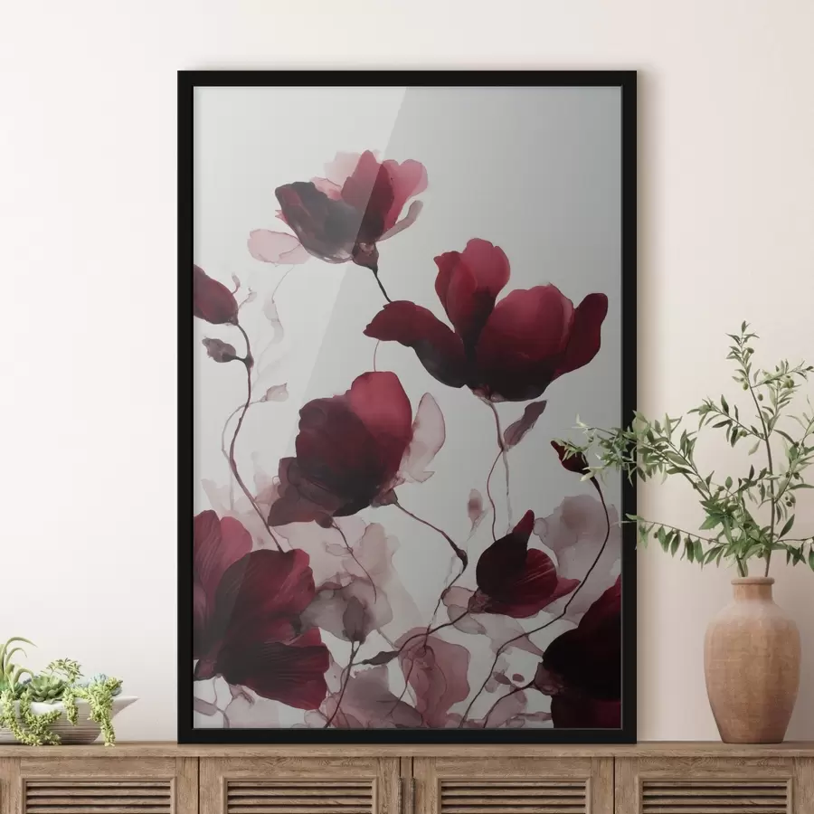 Papier peint Coquelicots délicats avec un effet flou dans un style aquarelle harmonieux f46962