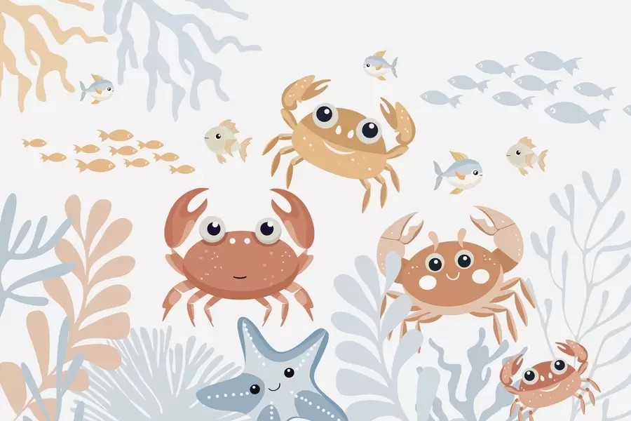 Papier peint Crabes mignons w05189