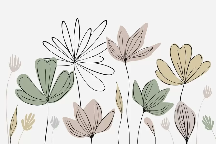 Papier peint Fleurs abstraites w05191