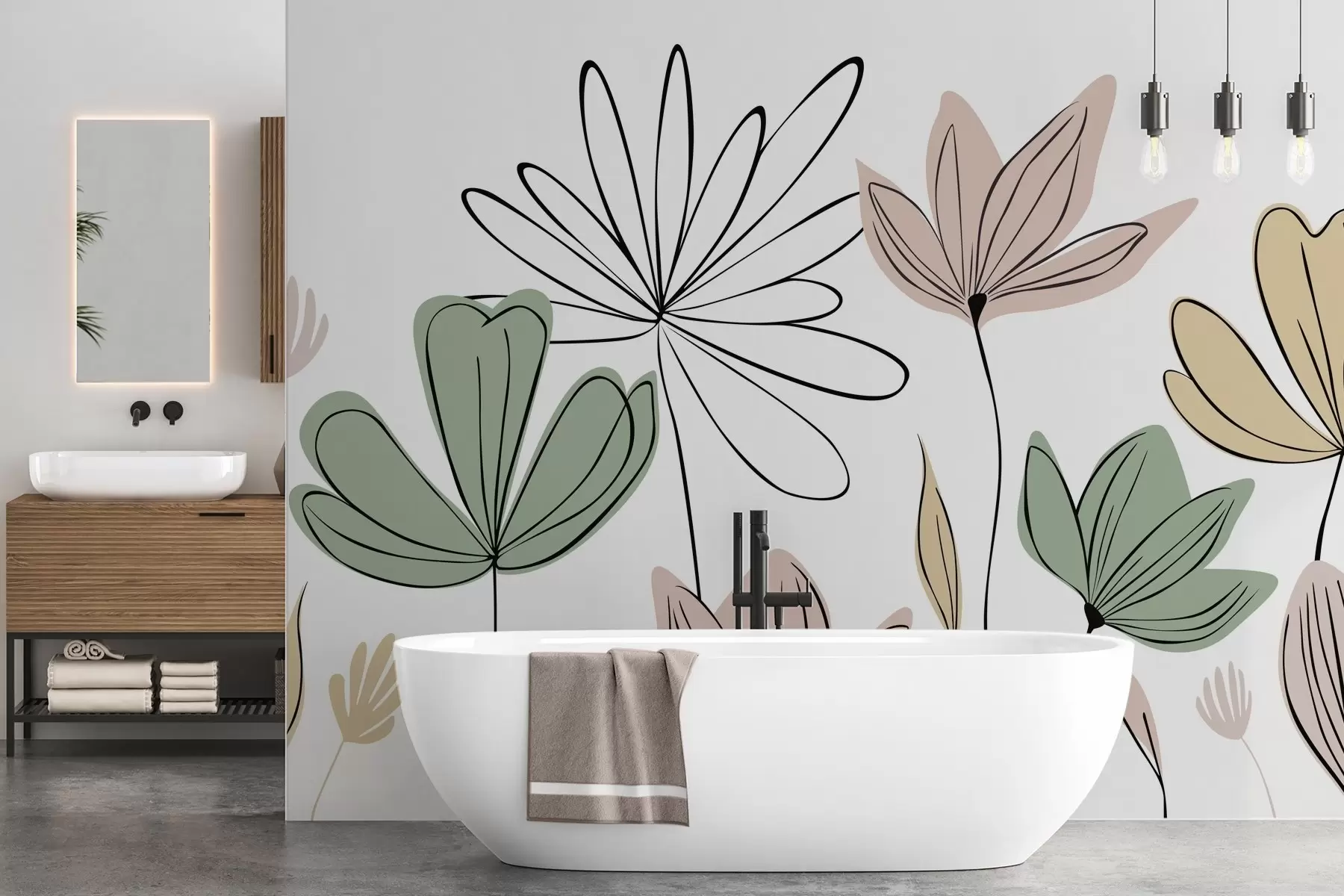 Papier peint Fleurs abstraites w05191