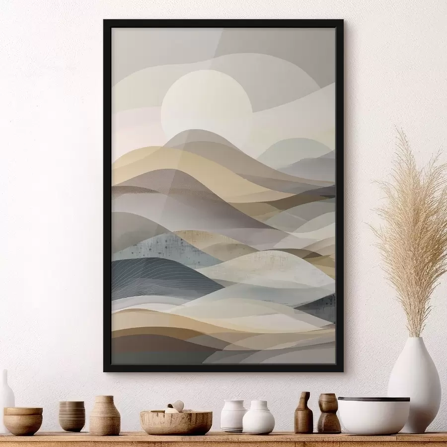 Papier peint Montagnes abstraites, imitation aquarelle f47644