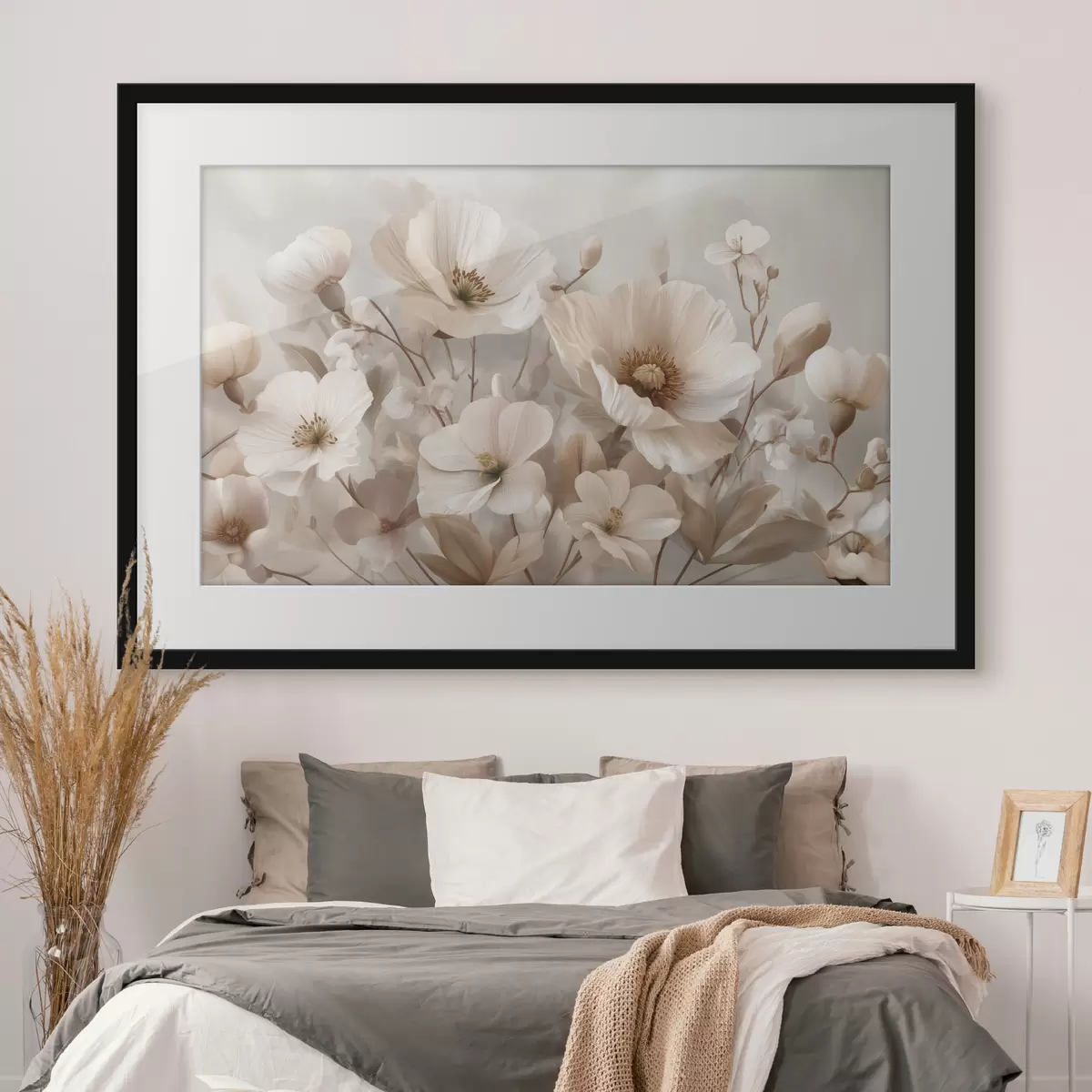 Poster Grandes fleurs sur fond clair f47645