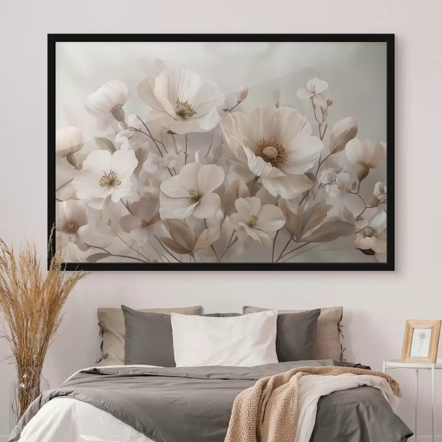 Papier peint Grandes fleurs sur fond clair f47645