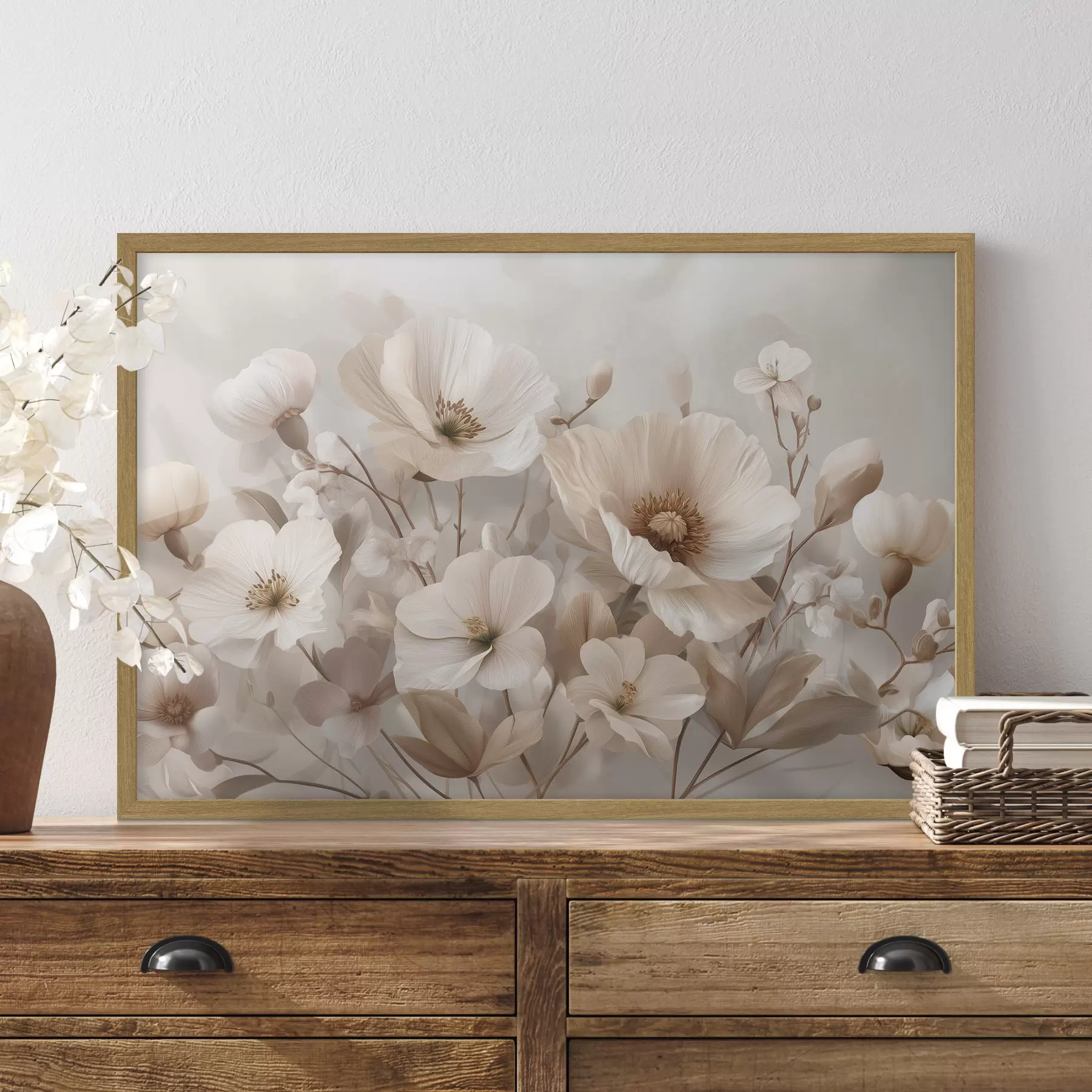 Papier peint Grandes fleurs sur fond clair f47645